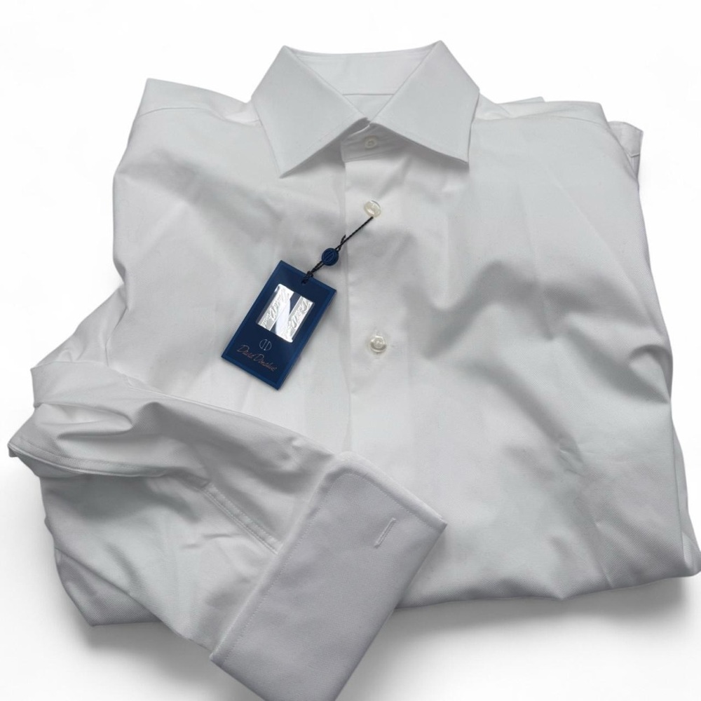 David Donahue NWT French cuff formal white shirt. 100% cotton.  15.5 34/35